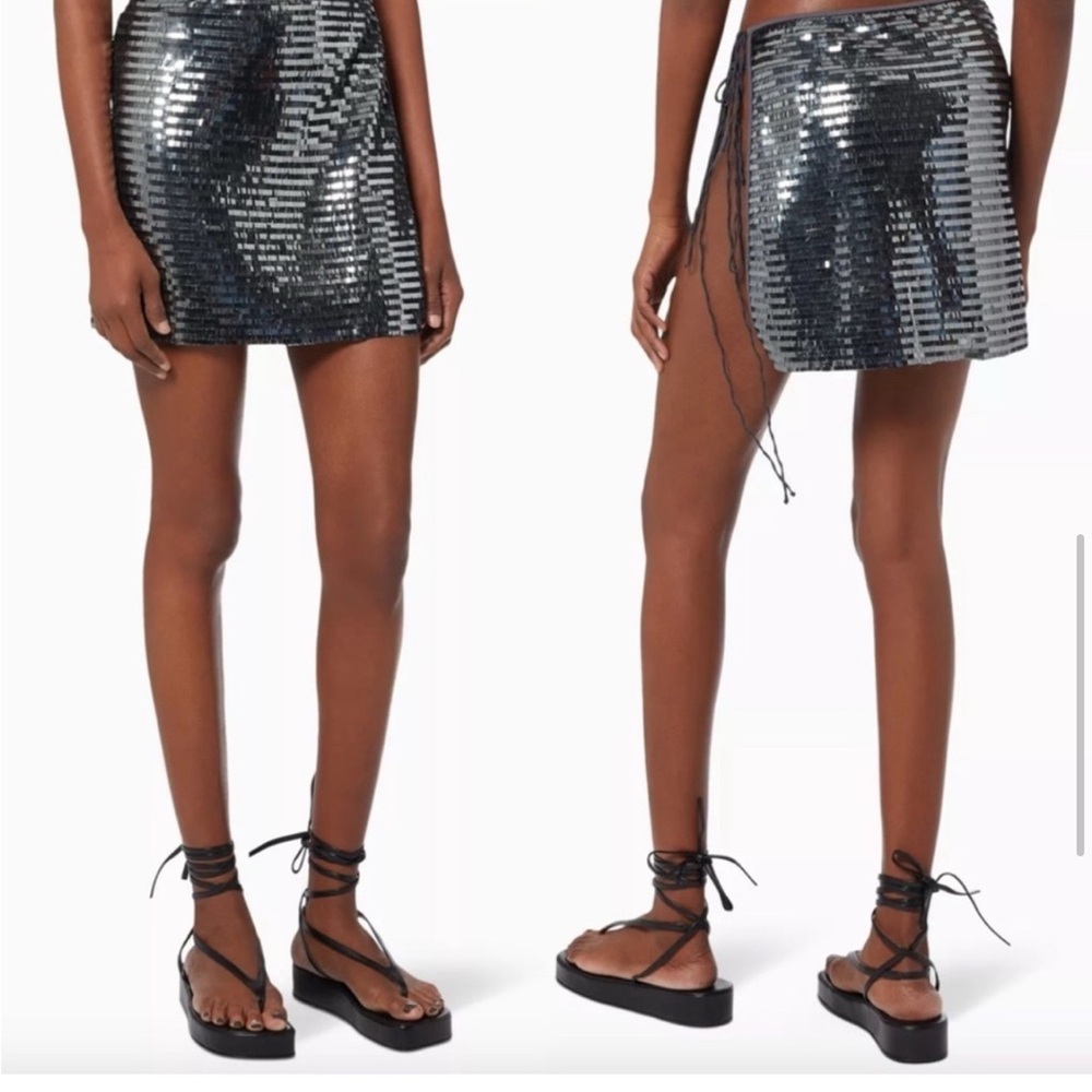 Black and Silver Sequin Skirt - Picture 2 of 4